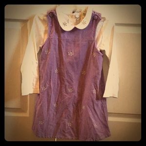Lavender Corduroy Romper w/Embroidered Top *NWT*